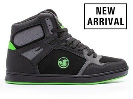 Mens DVS Honcho Skateboarding Shoes NIB Black Charcoal Lime Suede - $55.99
