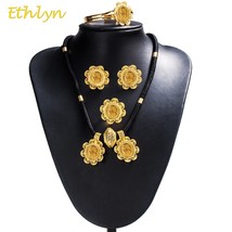 Ethlyn 2017 DIY Gold Color Women Ethiopian Coins Jewelry Sets Wedding Party Enga - $34.53