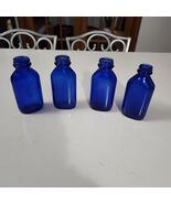 Phillips Genuine Milk Of Magnesia Cobalt Blue Glass Bottles 5" Lot of 4 ... - $16.82
