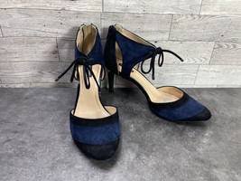 Alex Marie Heel Women 7.5M Evertonn Shoes Black Blue Suede Comfort Anke ... - $19.62
