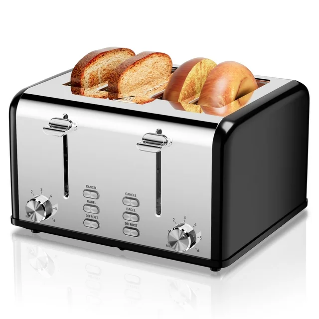 Keenstone Stainless Steel Retro Toaster 4 Slice Toaster - £79.74 GBP