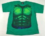 Marvel Hulk Camicia Uomo L Verde Cotone Manica Corta Supereroe ABS Torace - $12.18