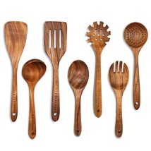 Wooden Spoons For Cooking,7Pcs Wooden Utensils For Cooking Teak Wooden Kitchen U - £33.28 GBP