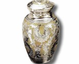 Classic Silver/Gold Keepsake Brass Cremation Urn with Velvet Heart Case ... - $69.99