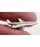 Vintage Boeing 707 Sterling Silver Airplane Tie Tack 1 1/8 x 3/8 inch - $39.87 CAD