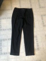 Talbots Women&#39;s Cotton Black Zip Front Seamed Trouser Sz 8 zip front pockets - £22.19 GBP