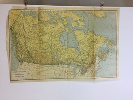 Rare / Antique Colored Map Of Dominion Of Canada &amp; New Foundland. Dated 1921 - £22.85 GBP