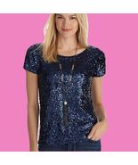 White House Black Market Classic Stretch Sequin Tee Ballet Top, Small, N... - €51,01 EUR