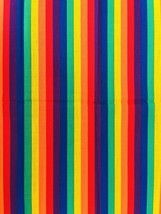 Fabric Remnant Multicolor Rainbow Stripe Cotton Print Small 45 x 18&quot; Princess - £8.16 GBP