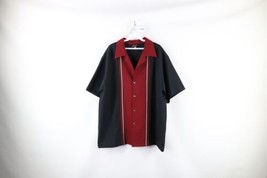 Vtg 90s Rockabilly Mens L Panel Color Block Collared Bowling Poker Butto... - $54.40