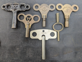 Vintage Clock Winding Keys Assorted Lot of 6 - £37.66 GBP