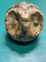 Alabaster Veined Green Stone owl. Made in Italy 2 1/4” Paperweight - £11.87 GBP