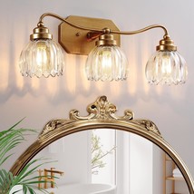 Vintage Bathroom Light Fixtures, 3 Light Gold Bathroom Vanity Light, Matte - £90.55 GBP