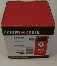 100pc Porter Cable 5" PSA STICK ON Sanding DISC 220 GRIT P220 da sand paper inch - $29.99