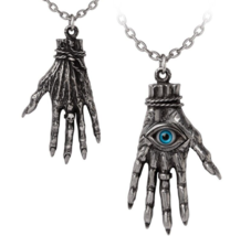 Alchemy Gothic Hand of Glory Pendant Hamsa Eye Skull Ring Necklace Pagan P953 - £40.05 GBP