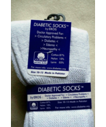 Pack 3 Men&#39;s New White Natural Cotton Circulatory/Diabetic/Medical Socks... - $74.31 MXN