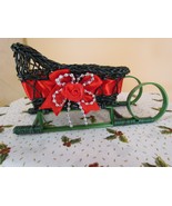 Vintage Small Sleigh Christmas Holiday Seasonal Decor for Table Planter - £10.88 GBP