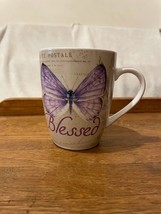 Butterfly Scripture Mug Purple Butterfly Mug with Scripture Blessed - £9.22 GBP