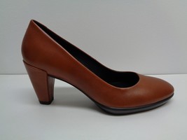 Ecco Size 6 to 6.5 Eur 37 SHAPE 55 Brown Leather Heels Pumps New Womens Shoes - £116.07 GBP
