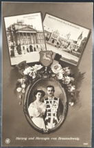 1913 RPPC Wedding Ernst August Brunswick &amp; Victoria Louise Prussia Postcard WWI - £7.56 GBP