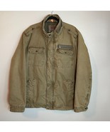 Levis Military Field Jacket Mens XXL  Utility Zip Snap Casual Olive Green - $736.63 MXN