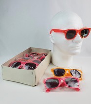 NOS 1980’s Full Case (12) Neon Sunglasses Adult Size Pink Yellow Orange ... - £62.29 GBP