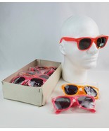 NOS 1980’s Full Case (12) Neon Sunglasses Adult Size Pink Yellow Orange ... - £62.27 GBP