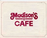 Madison&#39;s Cafe Menu Jefferson &amp; St Charles Missouri 1989 - £14.07 GBP