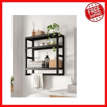 Stylish Wall-Mounted 3-Tier Bamboo Bathroom Organizer - Fits Small Spaces - $590.32 MXN