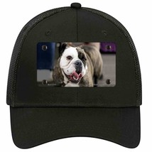 Bulldog Dog Novelty Black Mesh License Plate Hat - £23.17 GBP