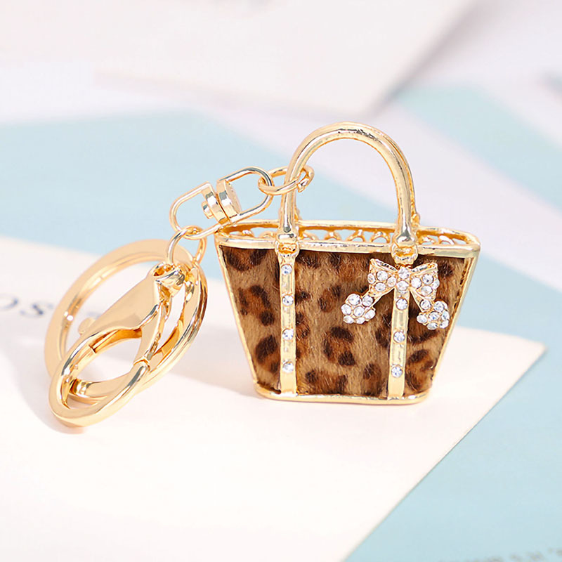 Primary image for Elegant Leopard Print Mini Handbag Keychain 
