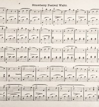 1886 Strawberry Festival Waltz Sheet Music Parlor Organ Victorian 11.5 x 9&quot;  - £12.56 GBP