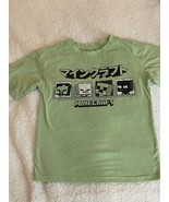 Minecraft Shirt Size 8 Green Short Sleeve T-shirt Tee Fun Gamer Gift For... - $8.09 CAD