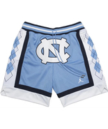 UNC Vintage Basketball Game Shorts Stitched Pants Blue North Carolina - £39.25 GBP