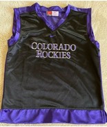 Nike Colorado Rockies Baseball Boys Purple Silver Black Embroidered Tank... - £7.32 GBP