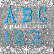 ABC and 123 Blue Bones-Digital Kit-Jewelry Tag-Clipart-Digital Clipart-Halloween - £0.99 GBP