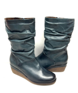 MIZ MOOZ  BUTTER LEATHER  BOOTS SIDE FULL ZIP TEAL  37EU / 7US  # Z-50 - $89.95