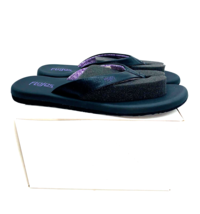 Flojos WOMEN Flip Flop / Thong Sandals -Black /Lavender, US 6M - $20.79