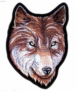 large JUMBO WOLF HEAD JACKET BACK PATCH JBP69 EMBROIDERED WOLVES  NEW - £18.97 GBP