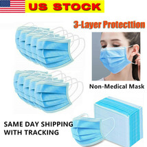 50Pcs/Pack Disposable 3 Ply Face Mask with retail box Sent out soon USA Seller - £13.64 GBP