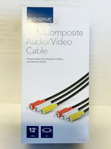 NEW Insignia NS-HZ513 12-foot Composite Audio/Video RCA Cable Black av - £8.11 GBP
