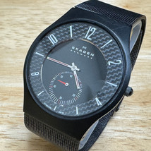 Skagen Quartz Watch 805XLTBB1 Men Black Small Second Ultra Thin Mesh New... - $56.99