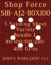 Shop Force S1B-AJ2-110X100 - 80/100/150/240/400 Grit - 5 Sheet Variety B... - £3.93 GBP