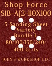 Shop Force S1B-AJ2-110X100 - 80/100/150/240/400 Grit - 5 Sheet Variety B... - £3.86 GBP