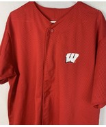 Vintage Wisconsin Badgers Jersey Baseball Button NCAA Red Men’s XL - £31.44 GBP