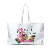 Personalised/Non-Personalised Weekender Bag, Sloth, Quote, Let&#39;s Get Slothed, La - £38.28 GBP
