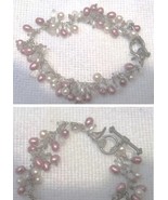 Bracelet # 113 Vintage pearl-like beads and rhinestones.  - $35.00