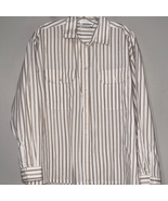 Vintage Separate Issue Brown and White Striped Casual Shirt - $216.09 MXN
