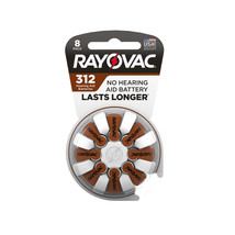 Rayovac 312 Hearing Aid Batteries - 8 pack -1.45volt - £10.16 GBP