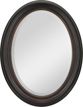 22.5&quot; X 29.5&quot; Bronze Beaded Oval Wall Mirror From Mcs. - £60.67 GBP